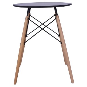 53368 ΤΡΑΠΕΖΙ MINIMAL ΣΤΡΟΓΓΥΛΟ HM0060.02 ΜΑΥΡΟ ΧΡΩΜΑ MDF-ΠΟΔΙΑ ΟΞΙΑΣ ΦΥΣΙΚΟ Φ60Χ72Υεκ.
