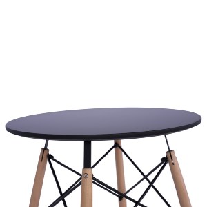 53368 ΤΡΑΠΕΖΙ MINIMAL ΣΤΡΟΓΓΥΛΟ HM0060.02 ΜΑΥΡΟ ΧΡΩΜΑ MDF-ΠΟΔΙΑ ΟΞΙΑΣ ΦΥΣΙΚΟ Φ60Χ72Υεκ.