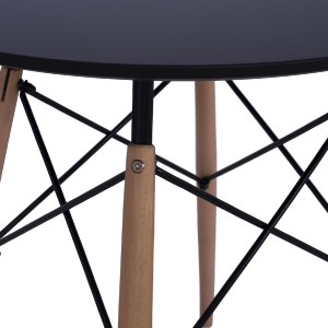 53368 ΤΡΑΠΕΖΙ MINIMAL ΣΤΡΟΓΓΥΛΟ HM0060.02 ΜΑΥΡΟ ΧΡΩΜΑ MDF-ΠΟΔΙΑ ΟΞΙΑΣ ΦΥΣΙΚΟ Φ60Χ72Υεκ.