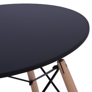 53368 ΤΡΑΠΕΖΙ MINIMAL ΣΤΡΟΓΓΥΛΟ HM0060.02 ΜΑΥΡΟ ΧΡΩΜΑ MDF-ΠΟΔΙΑ ΟΞΙΑΣ ΦΥΣΙΚΟ Φ60Χ72Υεκ.