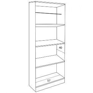 54290 ΝΤΟΥΛΑΠΑ 2ΦΥΛΛΗ BAILEY ΜΕ ΤΡΙΑ ΡΑΦΙΑ HM337.01 ZEBRANO 60Χ42Χ180εκ.