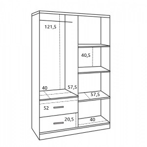 54294 ΝΤΟΥΛΑΠΑ 4ΦΥΛΛΗ BLAKELY ME 2 ΣΥΡΤΑΡΙΑ HM339.01 ZEBRANO 120Χ42,5Χ180,5εκ.