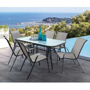54341 ΣΕΤ ΤΡΑΠΕΖΑΡΙΑΣ 7ΤΜΧ 160X90 BRUNO & 6 LEON ΠΟΛΥΘΡΟΝΑ HM5206.01