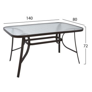54386 ΣΕΤ ΤΡΑΠΕΖΑΡΙΑ 5ΤΜΧ 140X80 & 4 ΠΟΛΥΘΡΟΝΕΣ BAMBOO LOOK ΚΑΦΕ