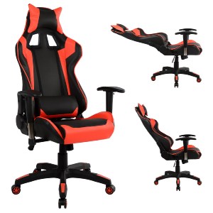 55001 ΠΟΛΥΘΡΟΝΑ GAMING ZAYN HM1056.01 ΜΑΥΡΟ-ΚΟΚΚΙΝΟ PU 67x70x134 εκ.