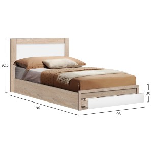 55085 ΚΡΕΒΑΤΙ MELANY HM346 ΜΕ 1ΣΥΡΤΑΡΙ SONAMA-ΛΕΥΚΟ 90Χ190