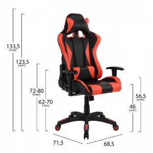 55830 ΚΑΡΕΚΛΑ ΓΡΑΦΕΙΟΥ GAMING HM1062.01 SPEED ΜΑΥΡΟ ΚΟΚΚΙΝΟ PU