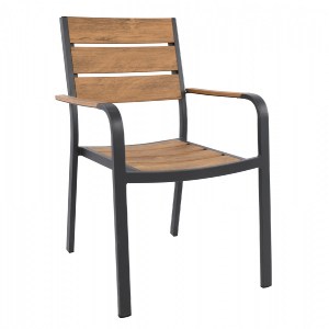 55887 ΠΟΛΥΘΡΟΝΑ ΑΛΟΥΜΙΝΙΟΥ SAGA ΑΝΘΡΑΚΙ ΜΕ POLYWOOD HM5127.02 55x56x85Υεκ.