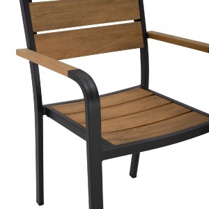 55887 ΠΟΛΥΘΡΟΝΑ ΑΛΟΥΜΙΝΙΟΥ SAGA ΑΝΘΡΑΚΙ ΜΕ POLYWOOD HM5127.02 55x56x85Υεκ.