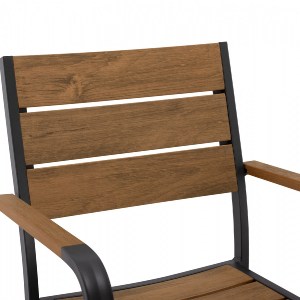 55887 ΠΟΛΥΘΡΟΝΑ ΑΛΟΥΜΙΝΙΟΥ SAGA ΑΝΘΡΑΚΙ ΜΕ POLYWOOD HM5127.02 55x56x85Υεκ.
