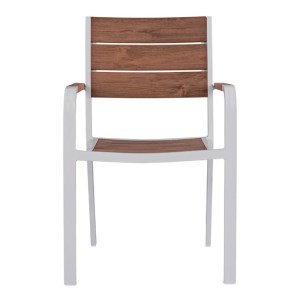 55896 ΠΟΛΥΘΡΟΝΑ ΑΛΟΥΜΙΝΙΟΥ SAGA ΛΕΥΚΗ ΜΕ POLYWOOD HM5127.01 55x56x85Υ εκ.