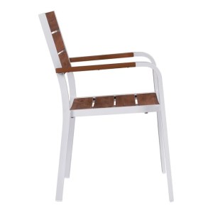 55896 ΠΟΛΥΘΡΟΝΑ ΑΛΟΥΜΙΝΙΟΥ SAGA ΛΕΥΚΗ ΜΕ POLYWOOD HM5127.01 55x56x85Υ εκ.
