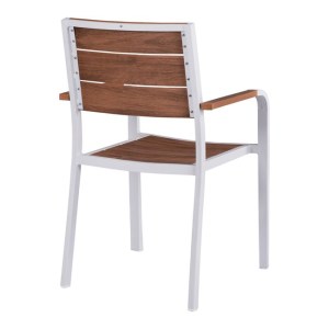 55896 ΠΟΛΥΘΡΟΝΑ ΑΛΟΥΜΙΝΙΟΥ SAGA ΛΕΥΚΗ ΜΕ POLYWOOD HM5127.01 55x56x85Υ εκ.