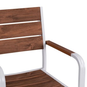 55896 ΠΟΛΥΘΡΟΝΑ ΑΛΟΥΜΙΝΙΟΥ SAGA ΛΕΥΚΗ ΜΕ POLYWOOD HM5127.01 55x56x85Υ εκ.