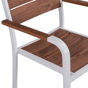 55896 ΠΟΛΥΘΡΟΝΑ ΑΛΟΥΜΙΝΙΟΥ SAGA ΛΕΥΚΗ ΜΕ POLYWOOD HM5127.01 55x56x85Υ εκ.