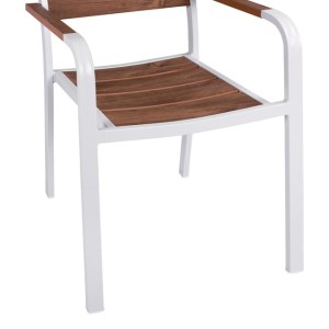 55896 ΠΟΛΥΘΡΟΝΑ ΑΛΟΥΜΙΝΙΟΥ SAGA ΛΕΥΚΗ ΜΕ POLYWOOD HM5127.01 55x56x85Υ εκ.