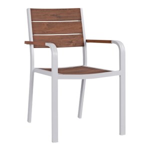 55896 ΠΟΛΥΘΡΟΝΑ ΑΛΟΥΜΙΝΙΟΥ SAGA ΛΕΥΚΗ ΜΕ POLYWOOD HM5127.01 55x56x85Υ εκ.