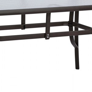 56456 ΤΡΑΠΕΖΙ BRUNO 150X90Χ72Υεκ. ΚΑΦΕ ΜΕΤΑΛΛΙΚΟ ΜΕ ΓΥΑΛΙΝΗ ΕΠΙΦΑΝΕΙΑ HM5145.02