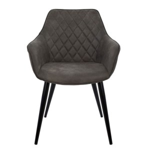 57093 ΠΟΛΥΘΡΟΝΑ MANDO HM8006.10 ΜΕ ΓΚΡΙ NUBUCK ΥΦΑΣΜΑ 60x60x84 εκ.