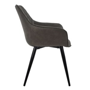 57093 ΠΟΛΥΘΡΟΝΑ MANDO HM8006.10 ΜΕ ΓΚΡΙ NUBUCK ΥΦΑΣΜΑ 60x60x84 εκ.