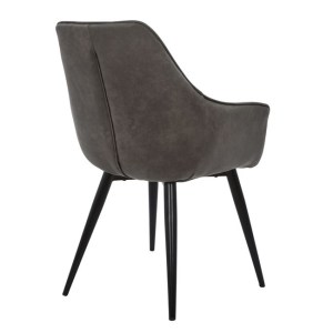 57093 ΠΟΛΥΘΡΟΝΑ MANDO HM8006.10 ΜΕ ΓΚΡΙ NUBUCK ΥΦΑΣΜΑ 60x60x84 εκ.