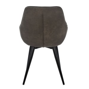 57093 ΠΟΛΥΘΡΟΝΑ MANDO HM8006.10 ΜΕ ΓΚΡΙ NUBUCK ΥΦΑΣΜΑ 60x60x84 εκ.