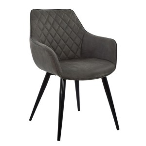 57093 ΠΟΛΥΘΡΟΝΑ MANDO HM8006.10 ΜΕ ΓΚΡΙ NUBUCK ΥΦΑΣΜΑ 60x60x84 εκ.
