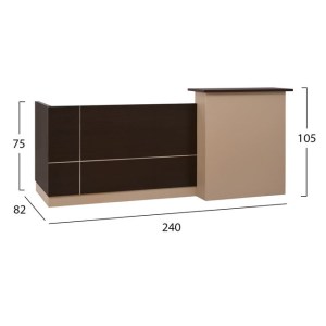 57646 ΓΡΑΦΕΙΟ ΥΠΟΔΟΧΗΣ DALTON 240X82 WENGE ΜΠΕΖ HM2068.01 240x82x105cm