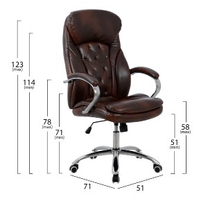 57861 ΚΑΡΕΚΛΑ ΓΡΑΦΕΙΟΥ LANISHA HM1099.09 ΚΑΦΕ 65x73x125cm