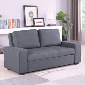 58010 ΚΑΝΑΠΕΣ ΚΡΕΒΑΤΙ KANNA 2ΘΕΣΙΟΣ 176x102x91 εκ.HM3082.10 ΜΕ ΓΚΡΙ ΥΦΑΣΜΑ