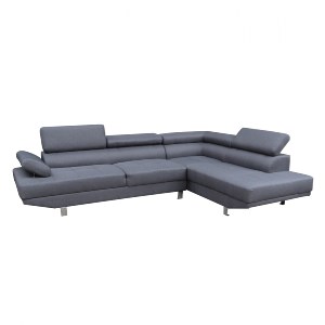 58026 ΚΑΝΑΠΕΣ ΓΩΝΙΑ ΔΕΞΙΑ GORO HM3085.10R ΓΚΡΙ ΥΦΑΣΜΑ 270x200x87 εκ.