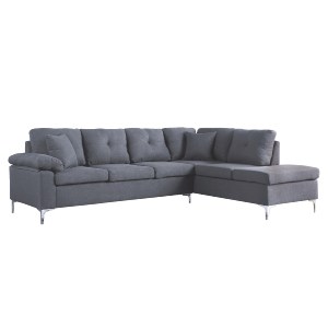 58030 ΚΑΝΑΠΕΣ ΓΩΝΙΑ ΔΕΞΙΑ ZAILA HM3087R ΥΦΑΣΜΑ ΓΚΡΙ 282x197x90 εκ.