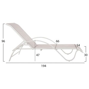 58456 ΞΑΠΛΩΣΤΡΑ ΑΛΟΥΜΙΝΙΟΥ WAKANA  ΛΕΥΚΗ ΜΕ TEXTLINE ΛΕΥΚΟ HM5133.02 194x54-66x30 cm.