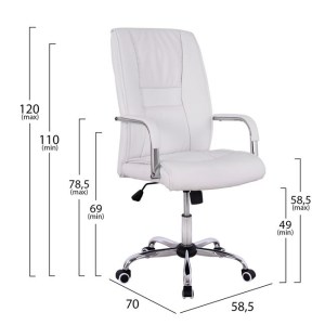 58820 ΚΑΡΕΚΛΑ ΓΡΑΦΕΙΟΥ ANGEE HM1106.02 ΣΕ ΧΡΩΜΑ ΛΕΥΚΟ 58,5x70x120 cm