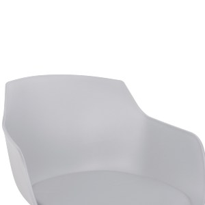 58986 ΚΑΡΕΚΛΑ ΤΡΑΠΕΖΑΡΙΑΣ LUCIE HM8242.01 ΛΕΥΚΗ ΜΕ ΜΕΤΑΛΛΙΚΑ ΠΟΔΙΑ 56Χ57Χ80 ΕΚ