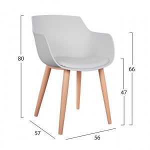 58986 ΚΑΡΕΚΛΑ ΤΡΑΠΕΖΑΡΙΑΣ LUCIE HM8242.01 ΛΕΥΚΗ ΜΕ ΜΕΤΑΛΛΙΚΑ ΠΟΔΙΑ ΣΥΣΚΕΥΑΣΙΑ 2ΤΜΧ.