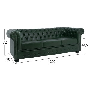59062 ΚΑΝΑΠΕΣ 3ΘΕΣΙΟΣ T.CHESTERFIELD HM3009.08 ΤΕΧΝΟΔΕΡΜΑ ΚΥΠΑΡΙΣΣΙ 208x90x73 εκ.