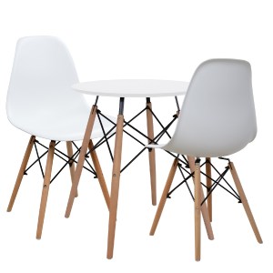 59080 ΣΕΤ 3TMX ΤΡΑΠΕΖΑΡΙΑΣ ΛΕΥΚΟ ΤΡΑΠΕΖΙ Φ60 & 2 ΚΑΡΕΚΛΕΣ HM10297