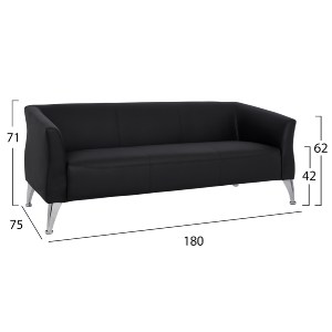 59347 ΚΑΝΑΠΕΣ 3ΘΕΣΙΟΣ KIANA HM3122.31 ΜΕ ΜΑΥΡΟ PU 180x75x71 εκ.