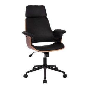 59648 ΚΑΡΕΚΛΑ ΓΡΑΦΕΙΟΥ ΔΙΕΥΘΥΝΤΙΚΗ SUPERIOR PRO HM1110.01 ΚΑΡΥΔΙ-ΜΑΥΡΗ 67x66x120 cm