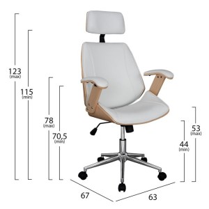 59678 ΚΑΡΕΚΛΑ ΓΡΑΦΕΙΟΥ ΔΙΕΥΘΥΝΤΙΚΗ SUPERIOR PRO HM1109.02 SONAMA-ΑΣΠΡO PU 63x67x123Yεκ.