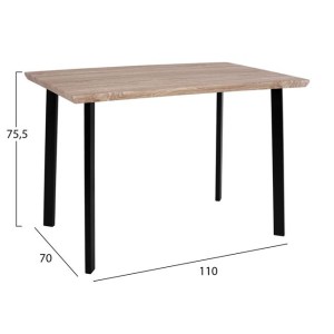 59680 ΤΡΑΠΕΖΙ ΤΡΑΠΕΖΑΡΙΑΣ PALANI 110X70 SONAMA ΜΕ ΜΑΥΡΑ ΠΟΔΙΑ HM8333