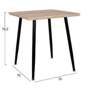 59683 ΤΡΑΠΕΖΙ ΤΡΑΠΕΖΑΡΙΑΣ PALOMA HM8335.01, 70Χ70X76.5, SONOMA, ΜΑΥΡΑ ΠΟΔΙΑ