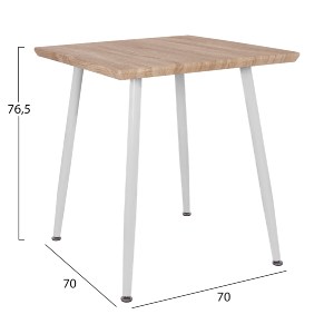 59694 ΤΡΑΠΕΖΙ ΤΡΑΠΕΖΑΡΙΑΣ PALOMA HM8335.02, 70Χ70X76,5, SONOMA, ΛΕΥΚΑ ΠΟΔΙΑ