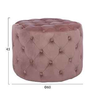 59844 ΣΚΑΜΠΟ KASSIE  ΣΑΠΙΟ ΜΗΛΟ ΒΕΛΟΥΔΟ ΤΥΠΟΥ CHESTERFIELD HM8406.02 Φ60x43Υ εκ.
