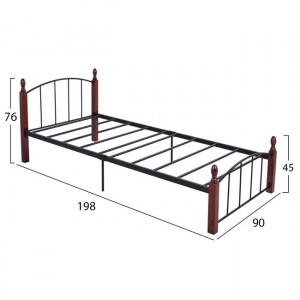 59991 ΚΡΕΒΑΤΙ ΜΕΤΑΛΛΟ ΞΥΛΟ ΚΑΡΥΔΙ ΣΤΡΩΜΑ 90X190 HM381