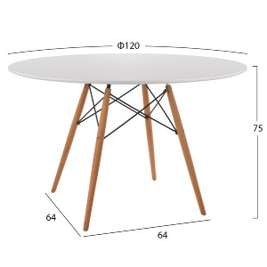 60306 ΤΡΑΠΕΖΙ MINIMAL ΣΤΡΟΓΓΥΛΟ HM8454.01 MDF ΣΕ ΛΕΥΚΟ-ΠΟΔΙΑ ΟΞΙΑΣ ΣΕ ΦΥΣΙΚΟ Φ120Χ75Υεκ.