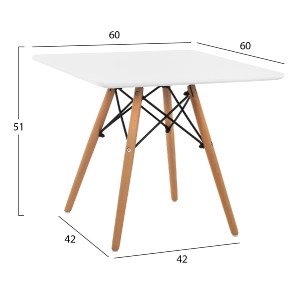 60340 ΤΡΑΠΕΖΙ MINIMAL KID 60X60X51Yεκ. ΛΕΥΚΟ HM8452.01