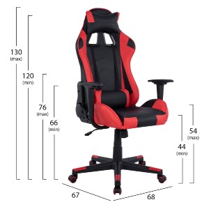 60383 ΠΟΛΥΘΡΟΝΑ GAMING WINTER HM1137.01 ΜΑΥΡΗ-KOKKINH 68Χ67Χ130 ΕΚ