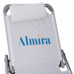 60569 ΞΑΠΛΩΣΤΡΑ ΠΑΡΑΛΙΑΣ AVRIL HM5054.03 ΒΑΡΕΩΣ ΤΥΠΟΥ ΛΕΥΚΗ ΑΛΟΥΜΙΝΙΟΥ 188x58x31-81 cm.